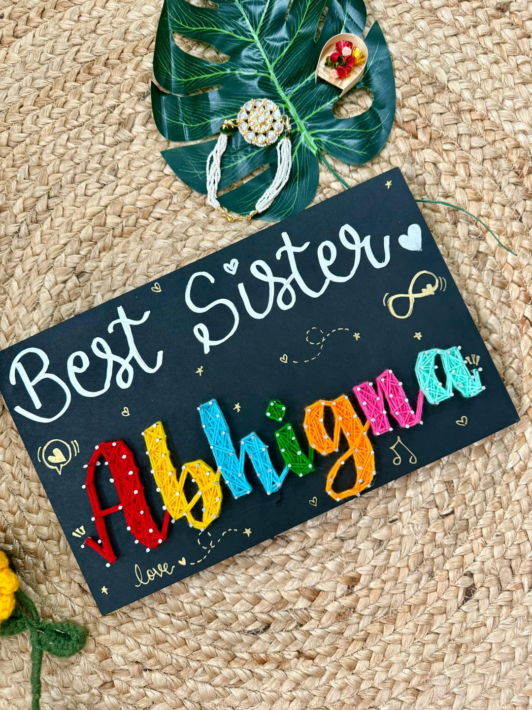 Customer photo review of Artsy- Customised Mini Nameplate String Art