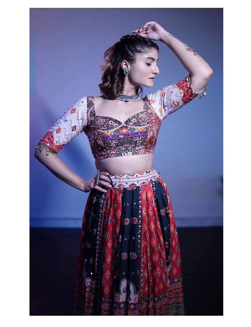 Customer photo review of Multi Color Magic cotton With Digital Print Lehenga Choli