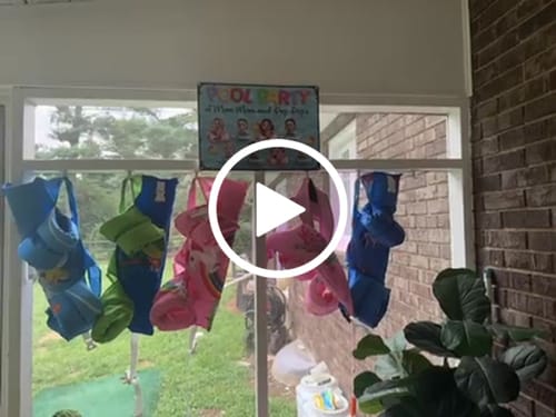 Customer video review of Pool Party At Grandma Grandpa Personalized Metal Sign, Grandchildren Welcome Sign