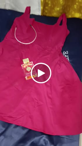 Customer video review of Aura Mini Dress In Red