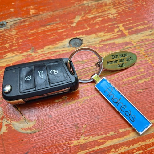 Customer photo review of Kennzeichen Schlüsselanhänger Mini Nummernschild Metall
