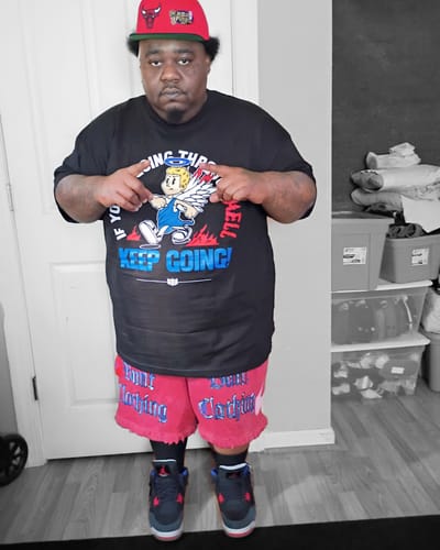 Customer photo review of Keep Going - Black T-Shirt