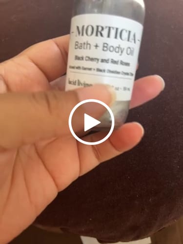 Customer video review of MORTICIA Bath & Body Oil