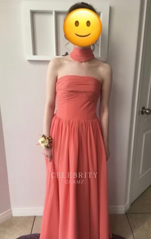 Customer photo review of Elegant Lilac Chiffon Strapless A-Line Formal Gown