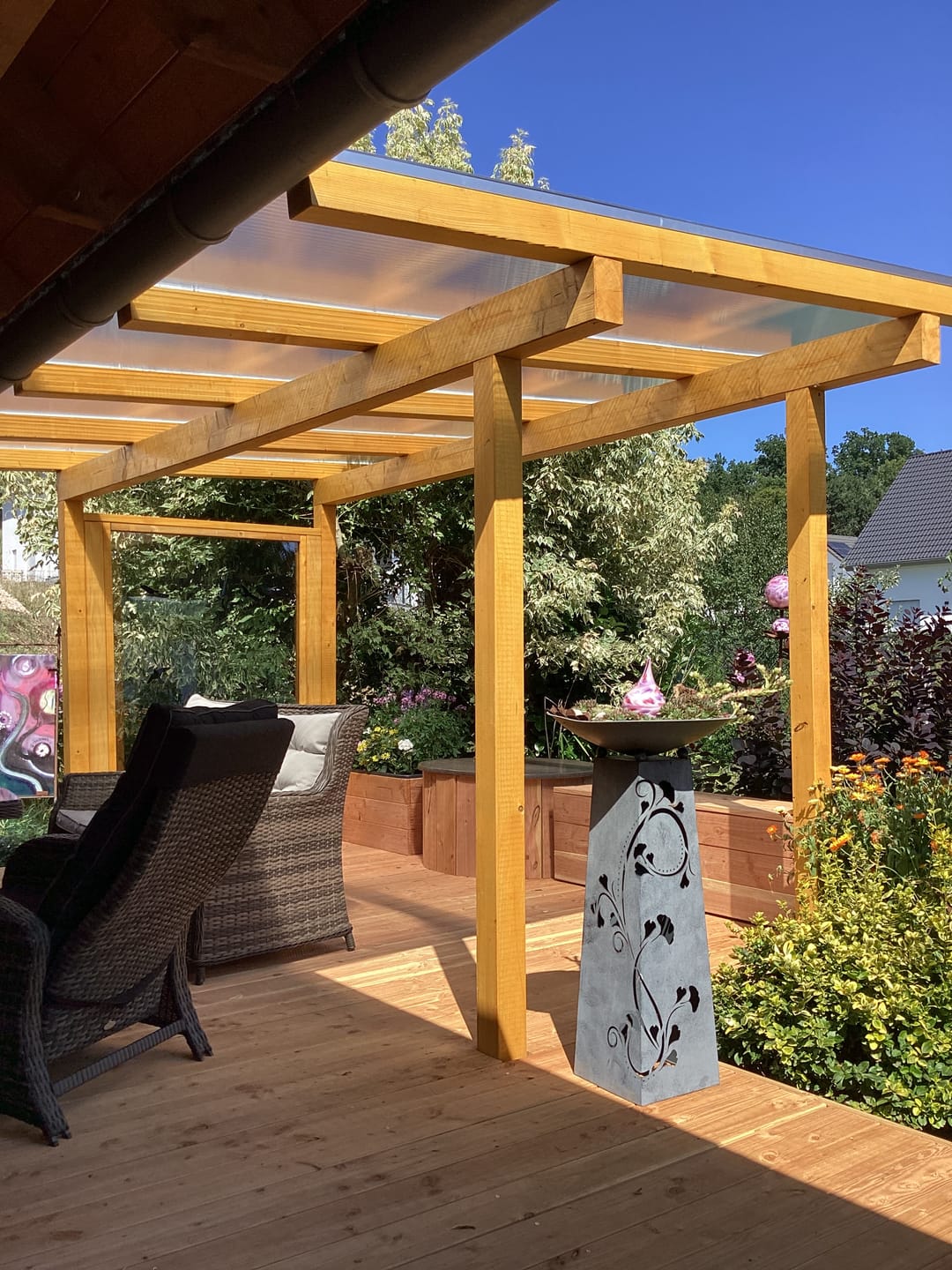 Customer photo review of Dachhaut Alu/Alu mit Polycarbonat Stegplatten 16mm X-Struktur klar