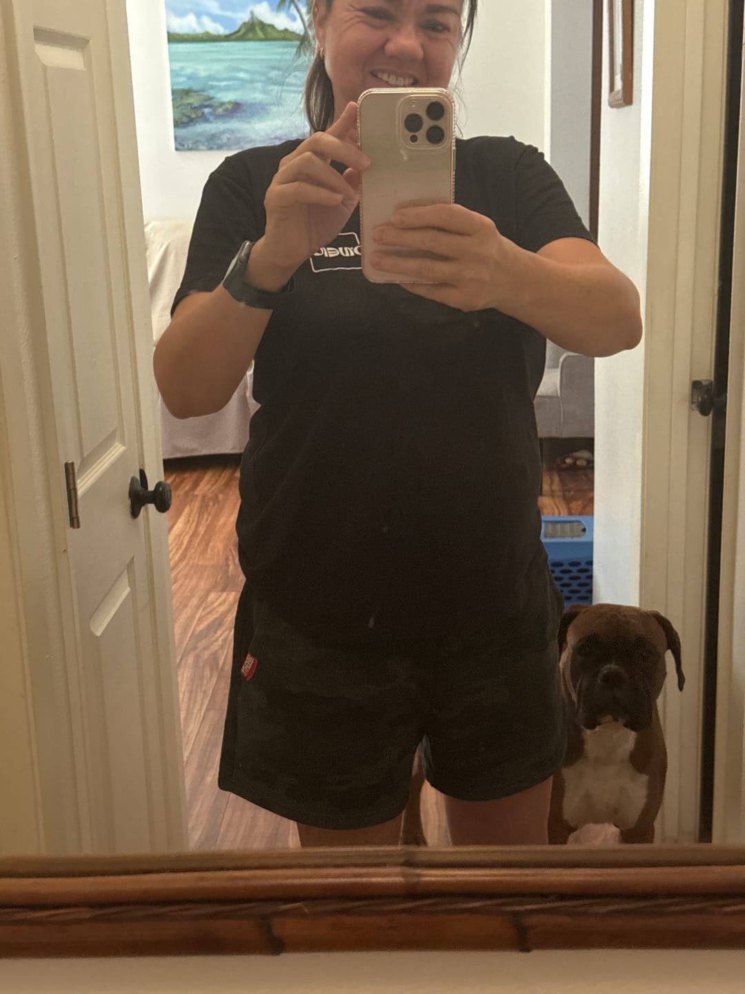Customer photo review of 80Eighty® Women's Black Camo Fleece Shorts