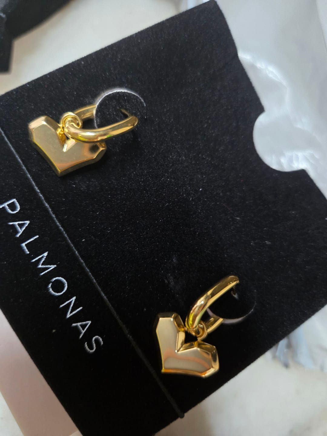 Customer photo review of Peripheral Heart Earrings