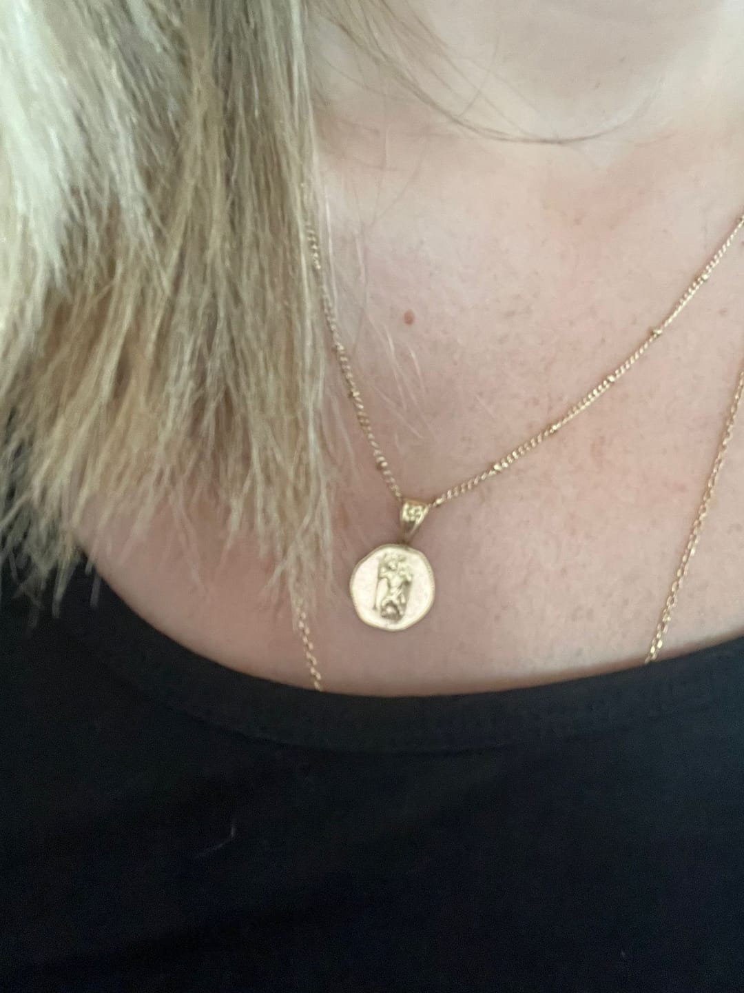Customer photo review of St. Christopher Necklace - Stay Safe Wherever You Go