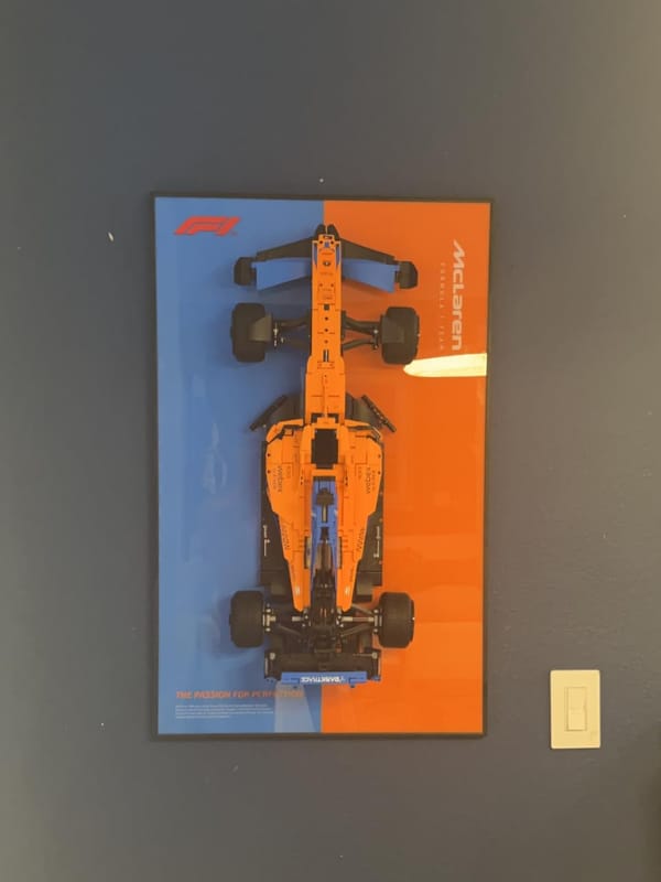 Customer photo review of LED Wall Display Frame for LEGO® Technic McLaren F1 Race Car 42141 Showcase