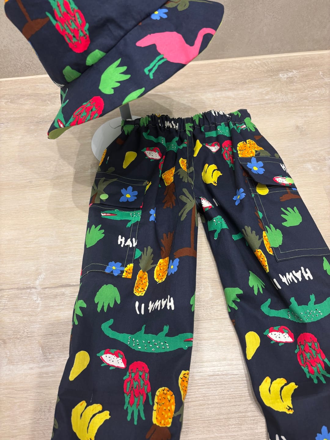 Customer photo review of Drawn Tropical Scenery Cotton Poplin Fabric