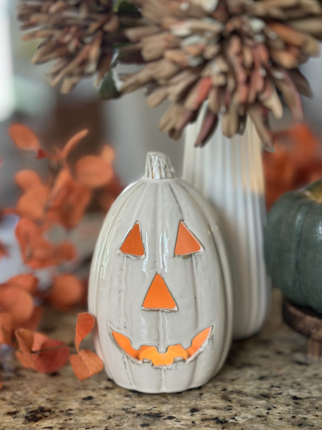 Customer photo review of White Ceramic Jack-O-Lantern | Tall