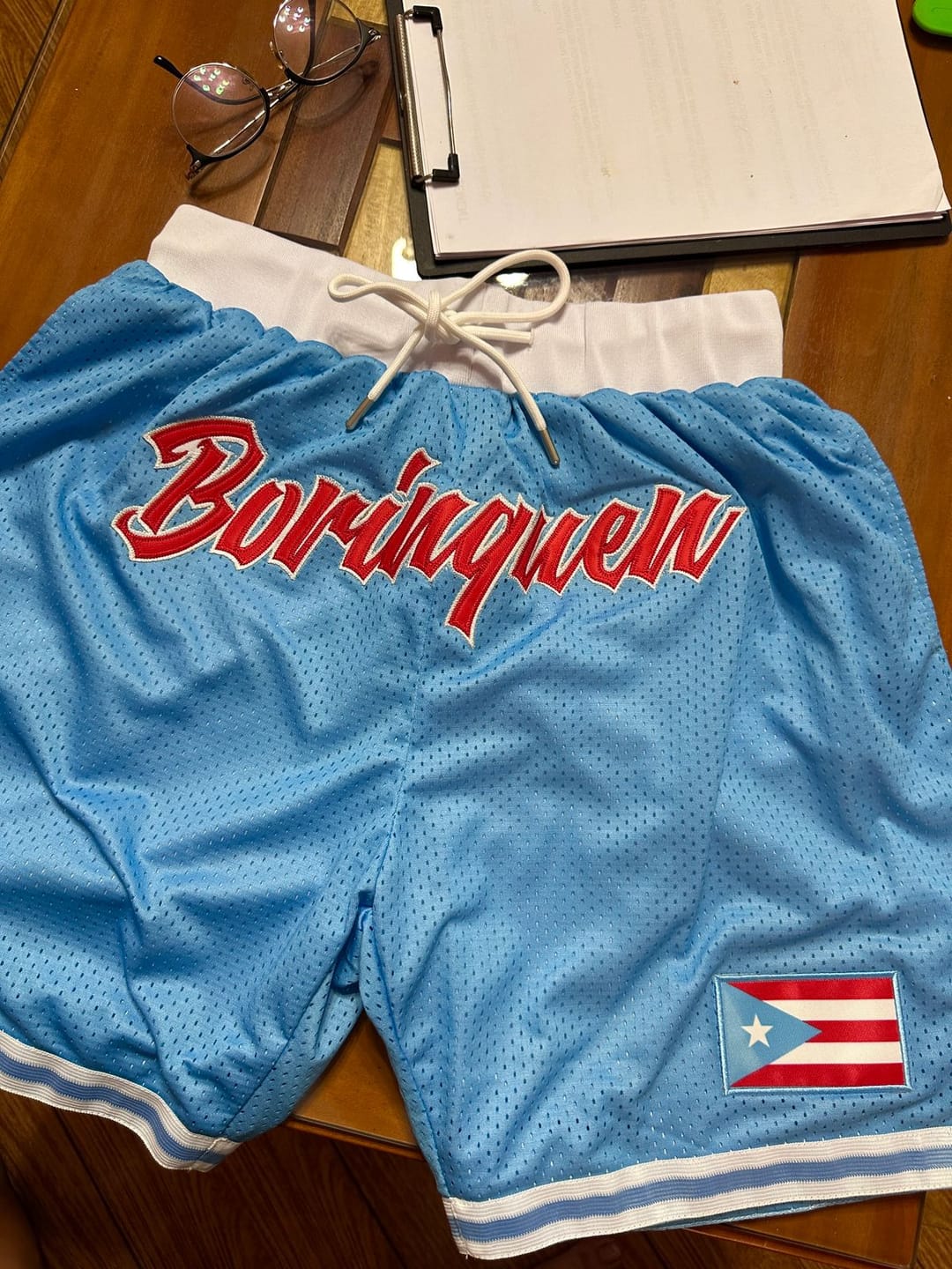 Customer photo review of Puerto Rico 'Borinquen' Heritage Basketball Shorts