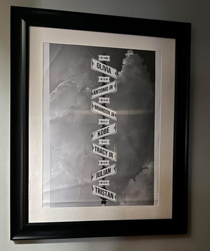 Customer photo review of DATE OF BIRTH OF CHILDREN by Cstm Canvas