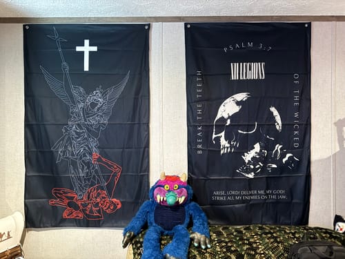 Customer photo review of SAINT MICHAEL Flag