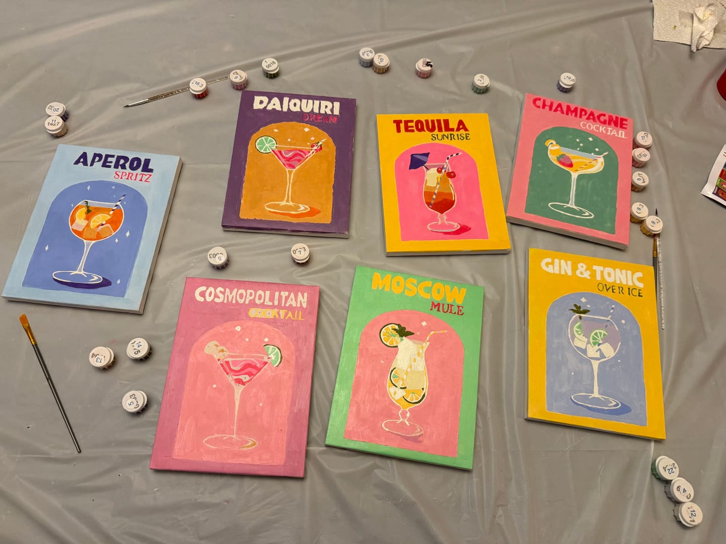 Customer photo review of 12 Mini Paintings | Colorful Cocktail Bundle