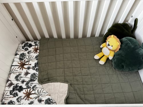 Customer photo review of European / Large Cot Waterproof Sheet - Terracotta