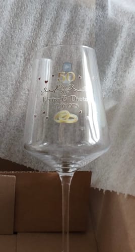 Kundenbewertung mit Foto zu Leonardo Weingläser zur Goldenen Hochzeit mit Namen & Datum im Set