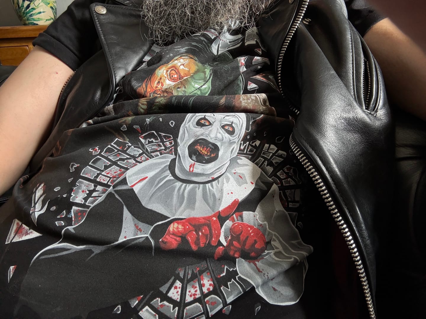 Customer photo review of Terrifier 3 Glass Act T-Shirt