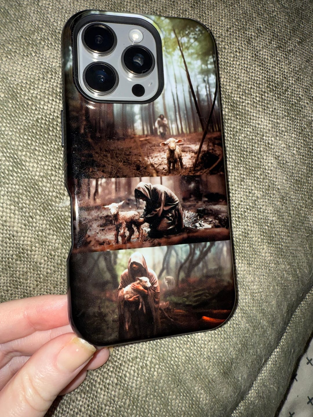 Customer photo review of (No Text) He Ran, He Rescued, He Carried Phone Case