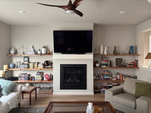 Customer photo review of Rustic Shelves with Brackets