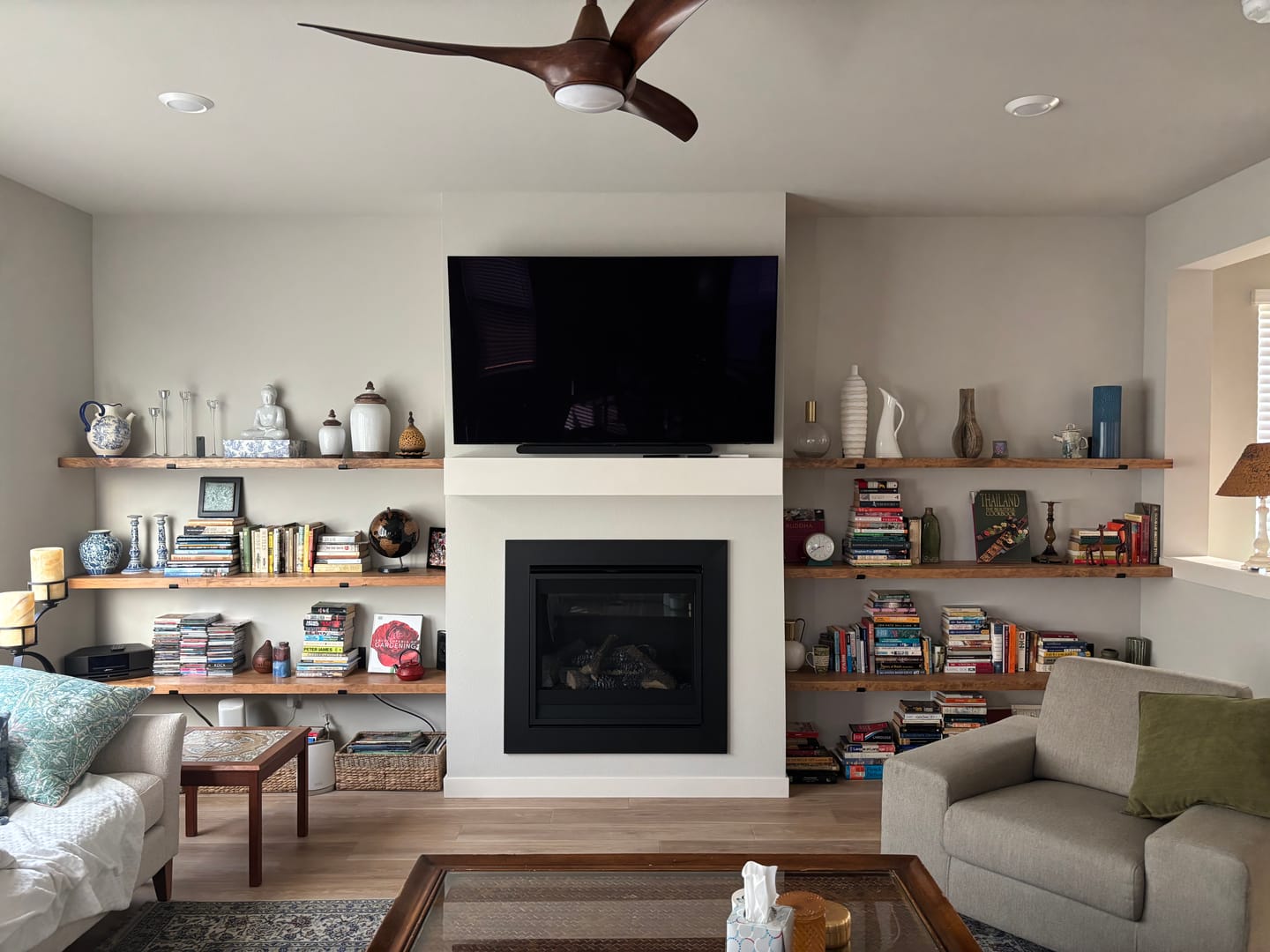 Customer photo review of Rustic Shelves with Brackets