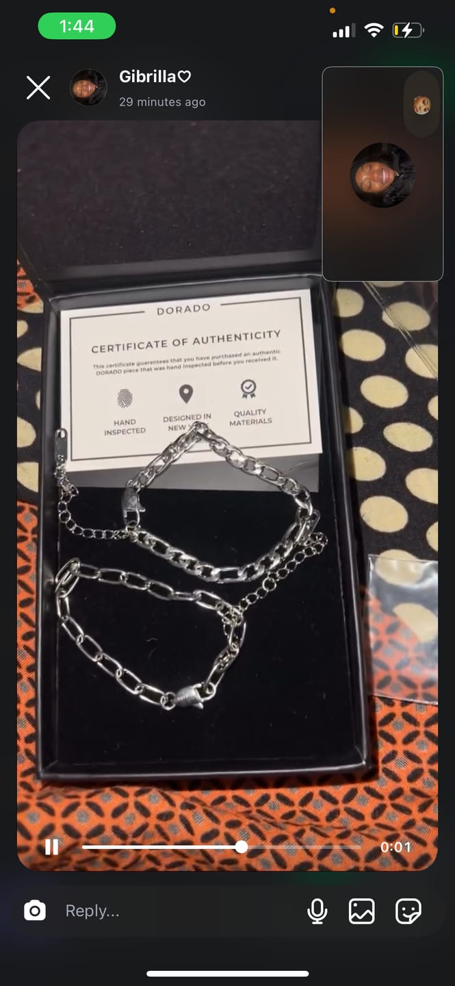 Customer photo review of Paperclip Figaro Bracelet Set