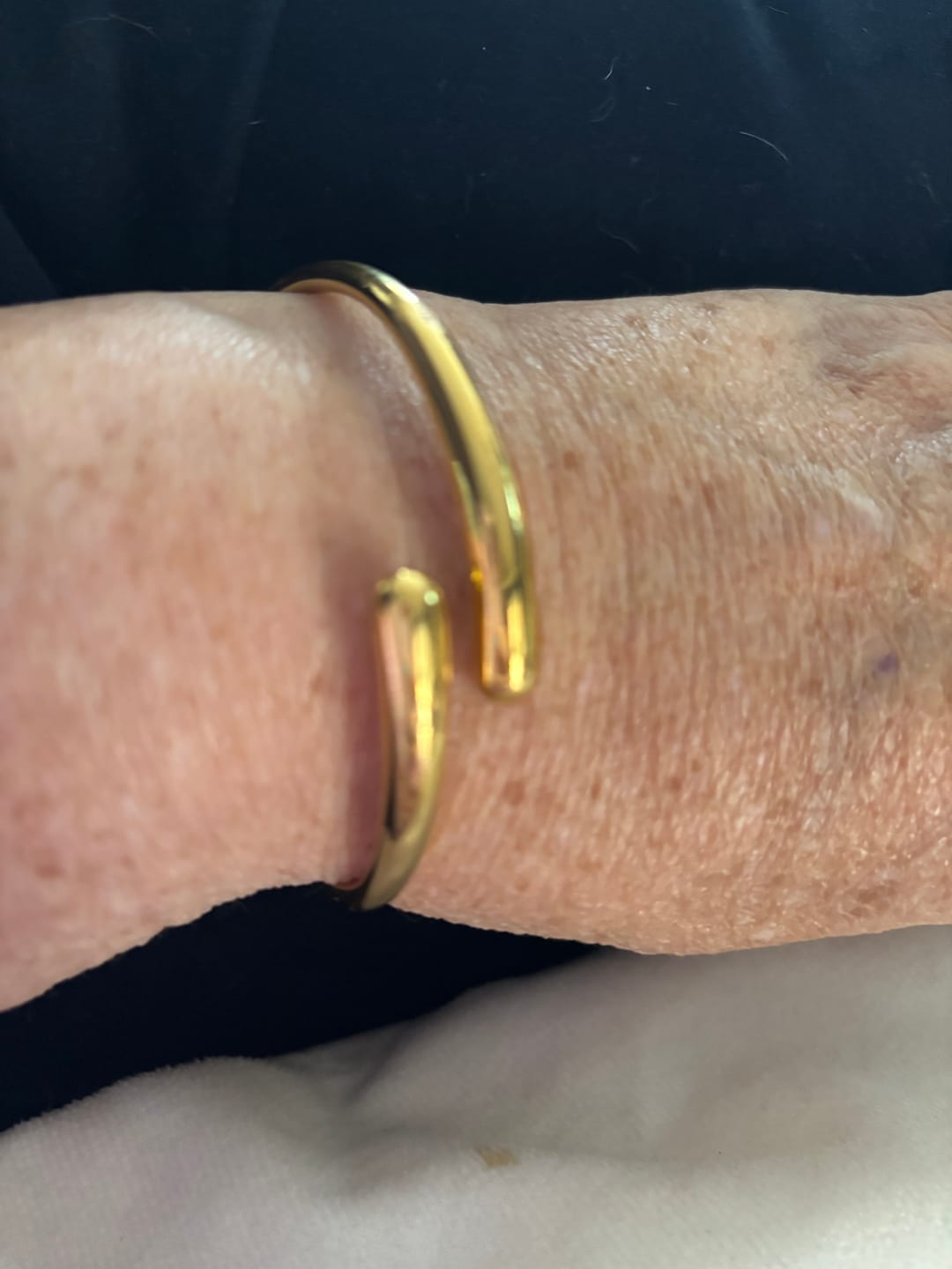 Customer photo review of Dome Cuff Bracelet Gold