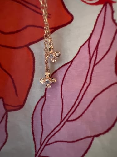 Customer photo review of Rose Gold Artsy Floral Necklace
