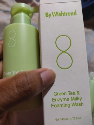 Customer photo review of Green Tea (Matcha) & Enzyme Milky Foaming Wash