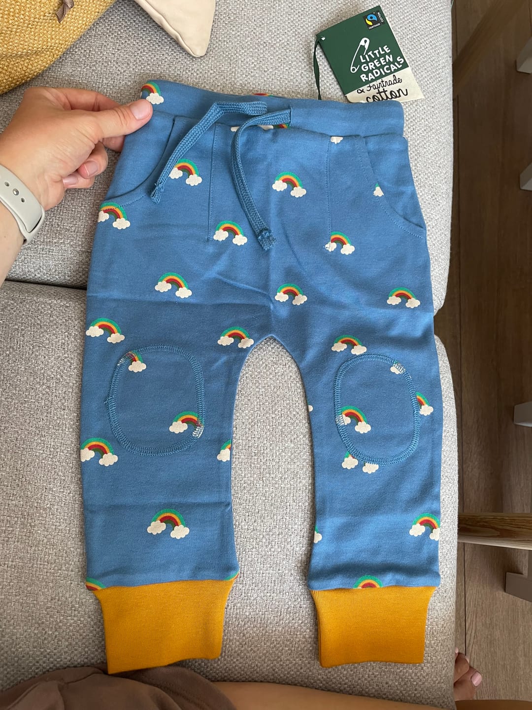 Customer photo review of Blue Rainbows Organic Comfy Joggers