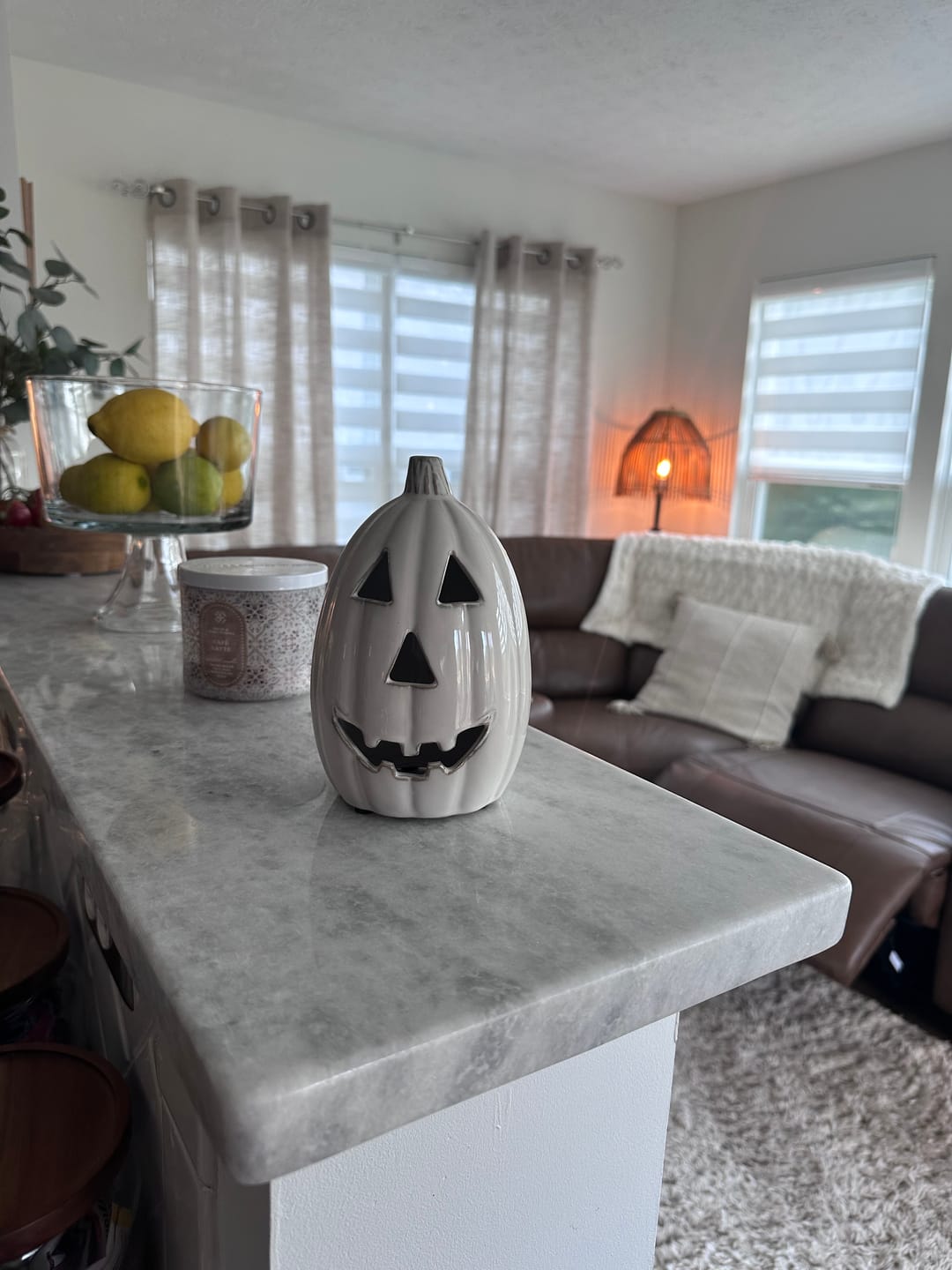 Customer photo review of White Ceramic Jack-O-Lantern | Tall