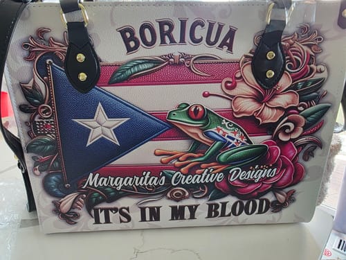 Customer photo review of Boricua It's In My Blood - Personalized Leather Handbag - BOR01