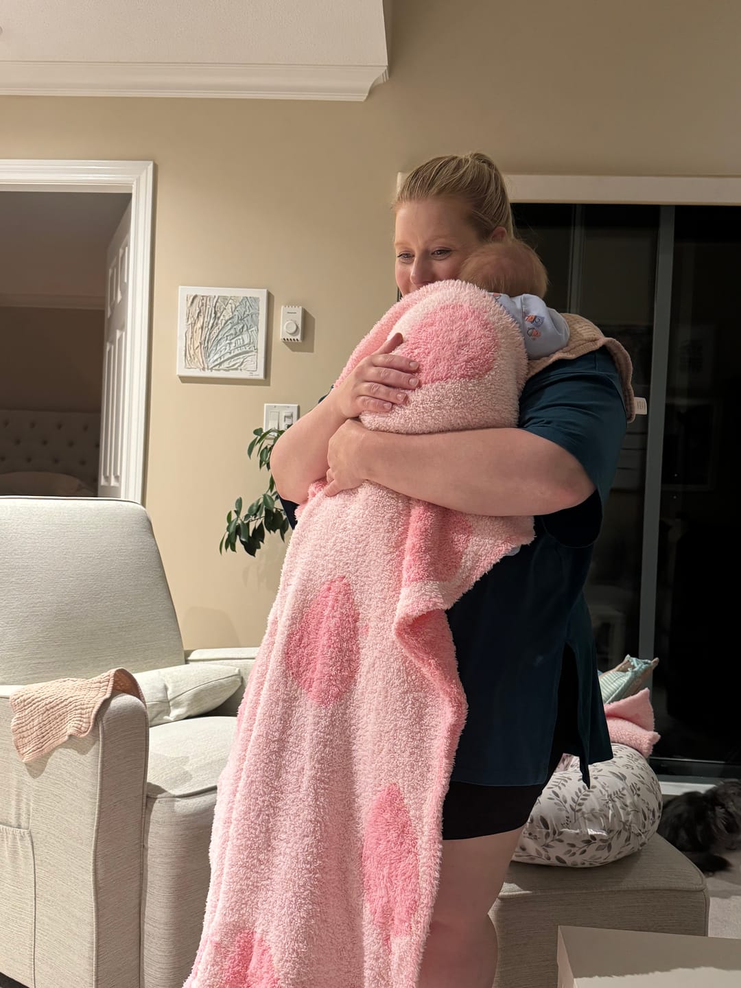 Customer photo review of Cotton Candy Strawberry Print Toddler Blanket