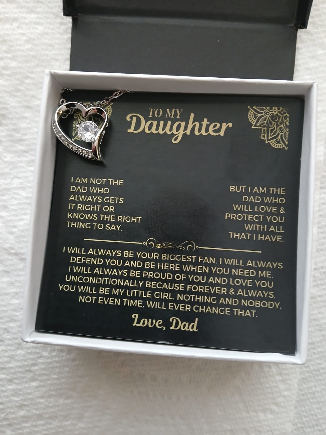 Customer photo review of You will always be my little girl - Necklace for Daughter from Dad