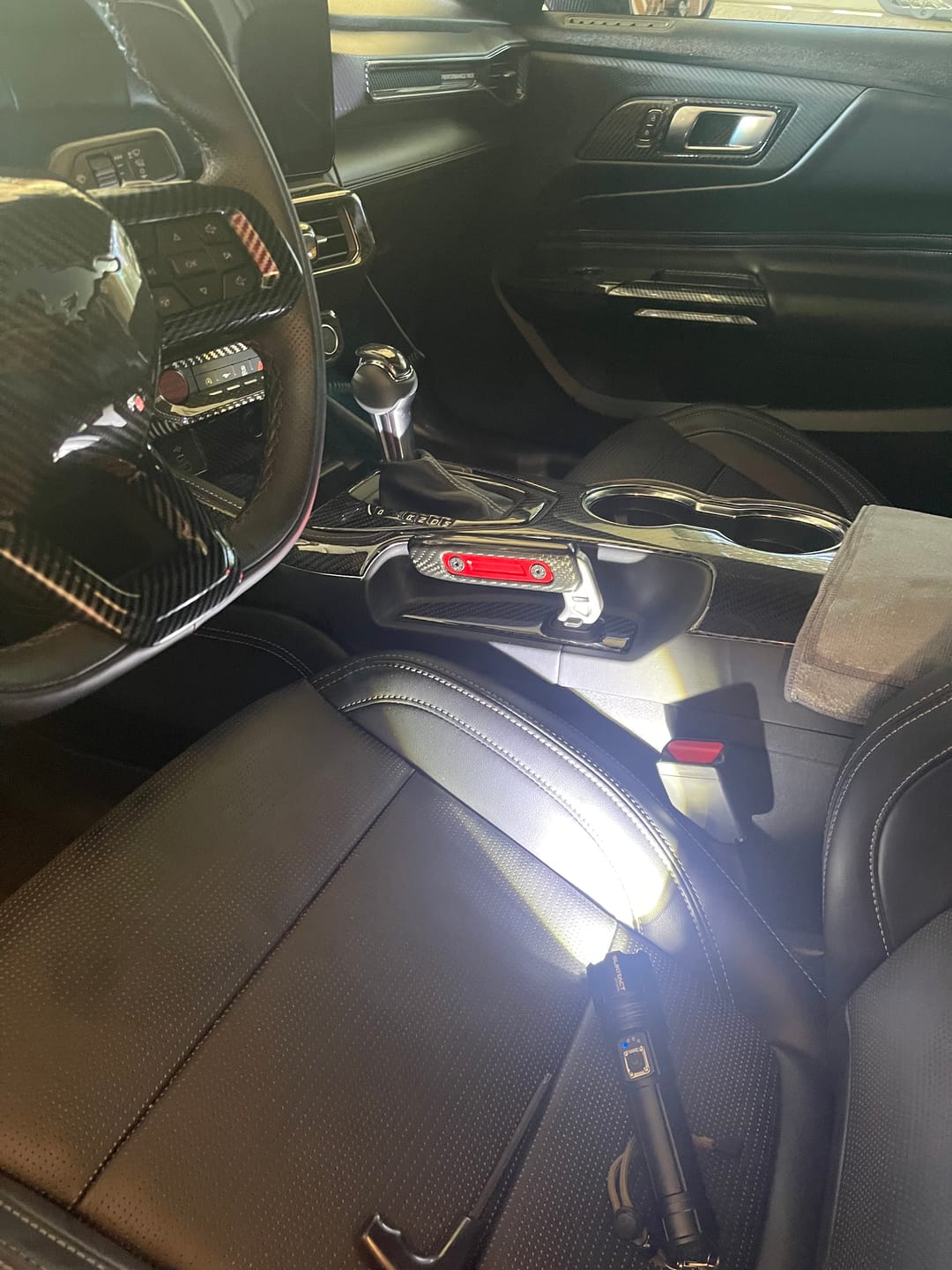 Customer photo review of 2024+ Mustang Real Carbon Fiber Replacement Hand brake