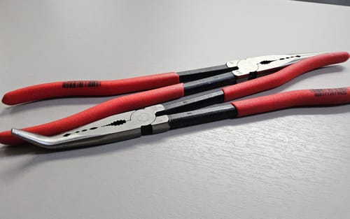 Customer photo review of Knipex 9K 00 80 128 US 2 Pc XL Long Needle Nose Pliers Set with Keeper Pouch
