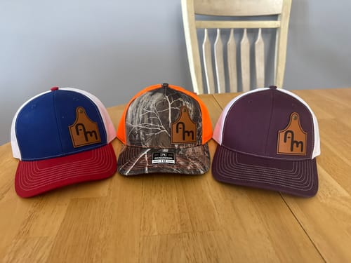 Customer photo review of Cattle Ear Tag Shape Custom Leather Patch Hat