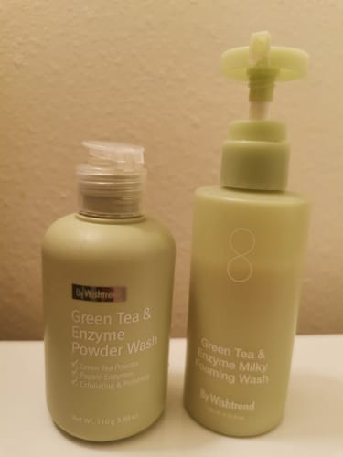 Customer photo review of Green Tea (Matcha) & Enzyme Milky Foaming Wash