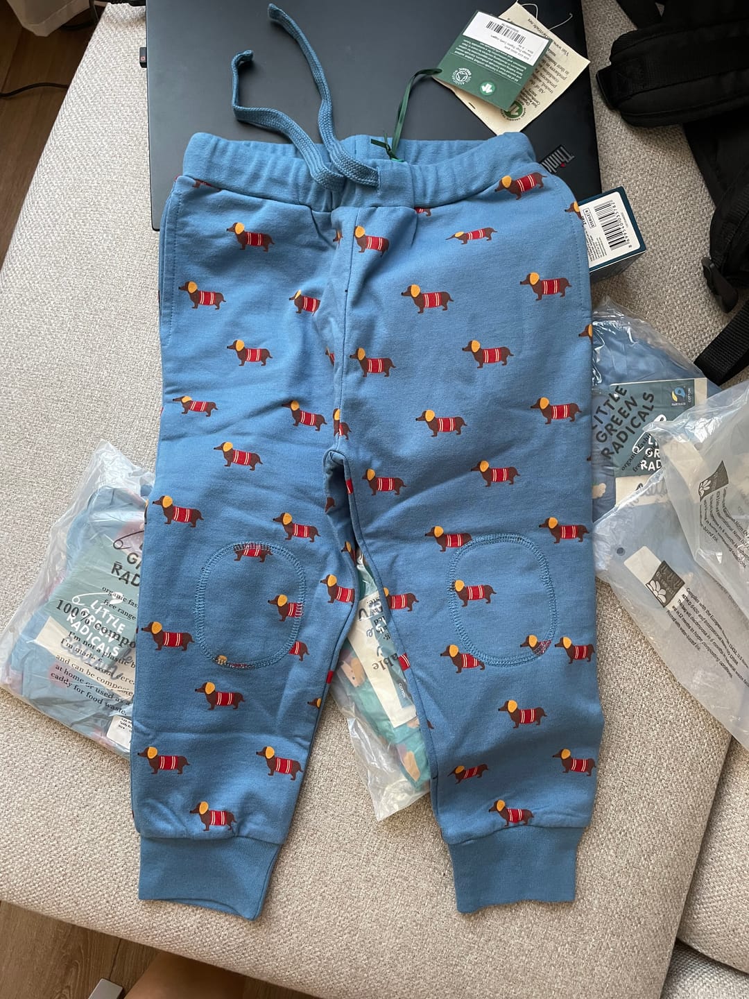 Customer photo review of Sausage Dogs Organic Comfy Joggers