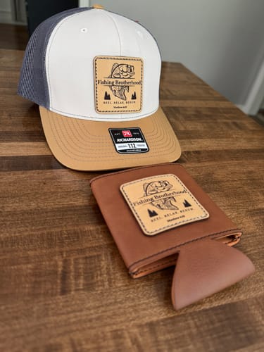Customer photo review of Richardson 112 Genuine Leather Patch Hats Laser Engraved