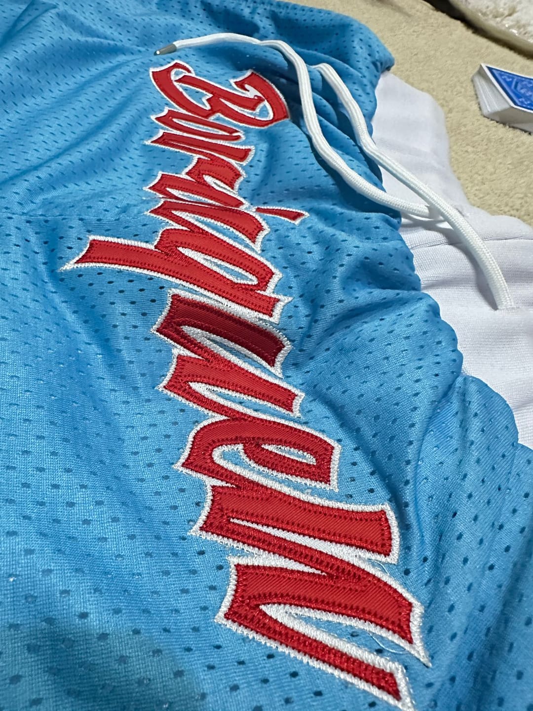 Customer photo review of Puerto Rico 'Borinquen' Heritage Basketball Shorts