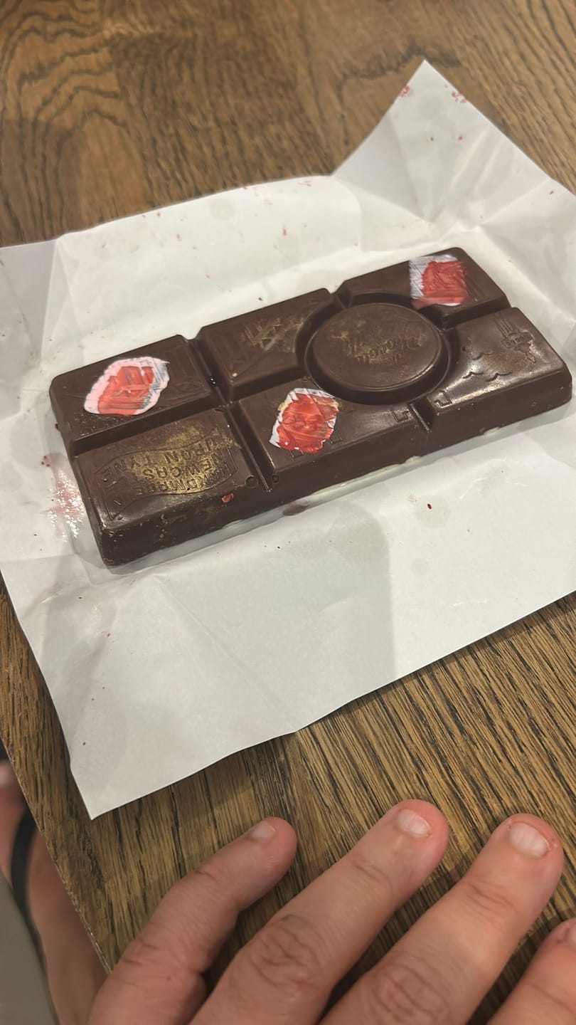 Customer photo review of Black Forest Gateau inspired chocolate bar 145g