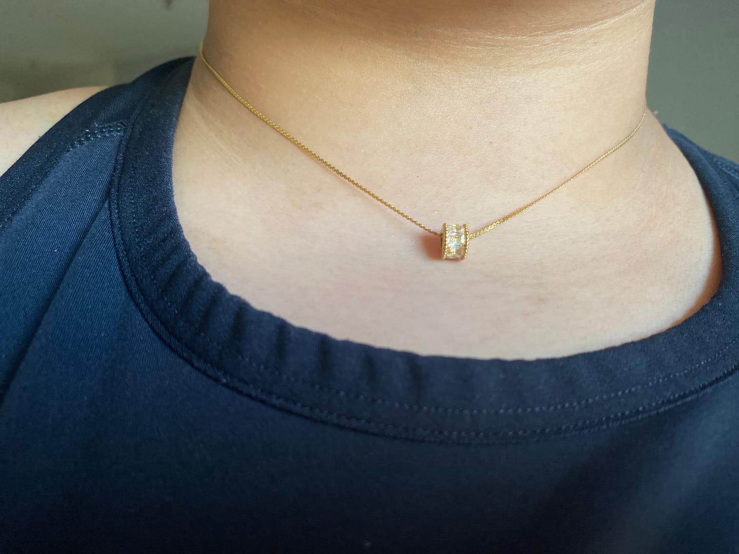 Customer photo review of Gigi Crystal 18K Gold Necklace