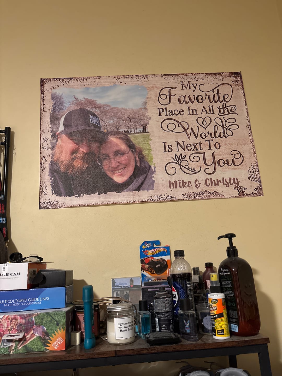 Customer photo review of Next To You Is One Of My Favorite Places To Be - Upload Image - Personalized Horizontal Poster