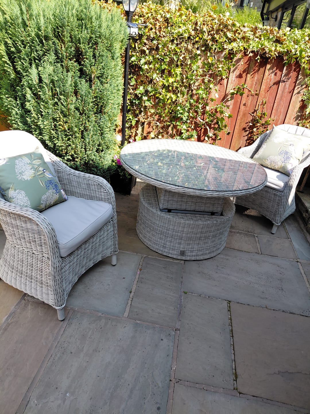 Customer photo review of Outdoor Garden Waterproof Cushion - Bird on Elderflower