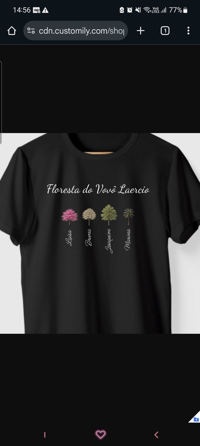 Customer photo review of Camiseta Personalizada Jardim da Vovó - PRETA - Algodão 100%
