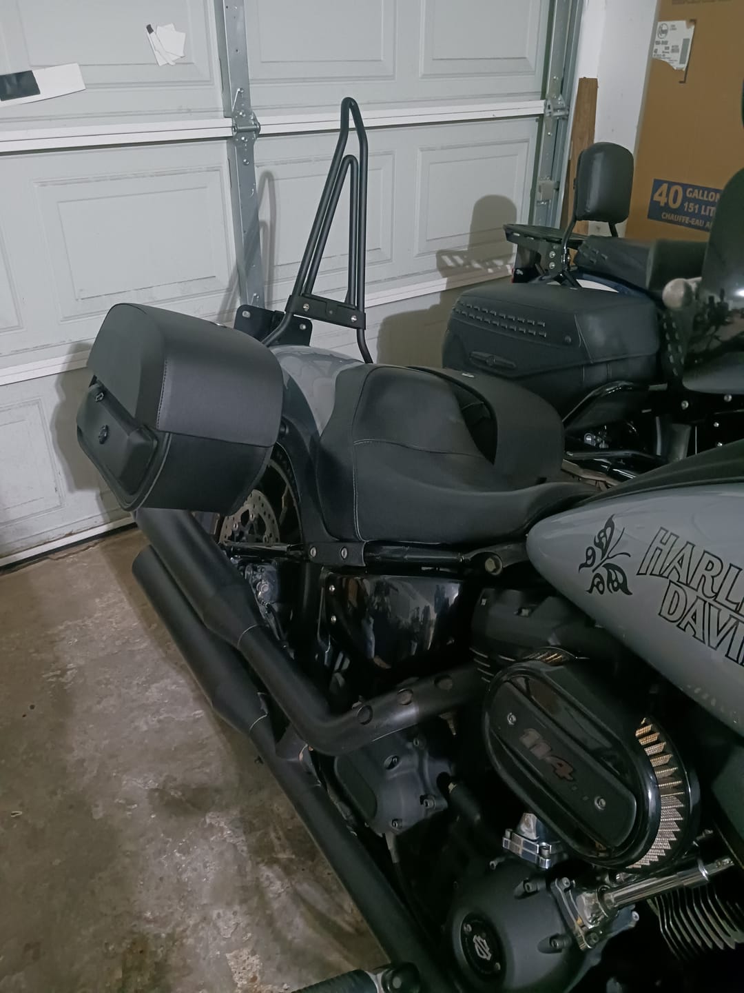 Customer photo review of Iron Born Blade 25" Sissy Bar with Foldable Luggage Rack for Harley Softail Low Rider S FXLRS Matte Black