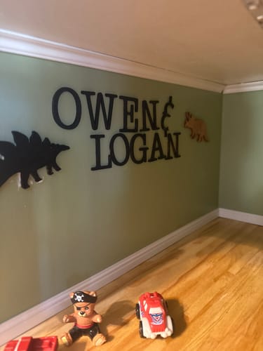 Customer photo review of Unfinished Wood Triceratops Shape - Jurassic Park - Dinosaur - Craft - up to 46" DIY