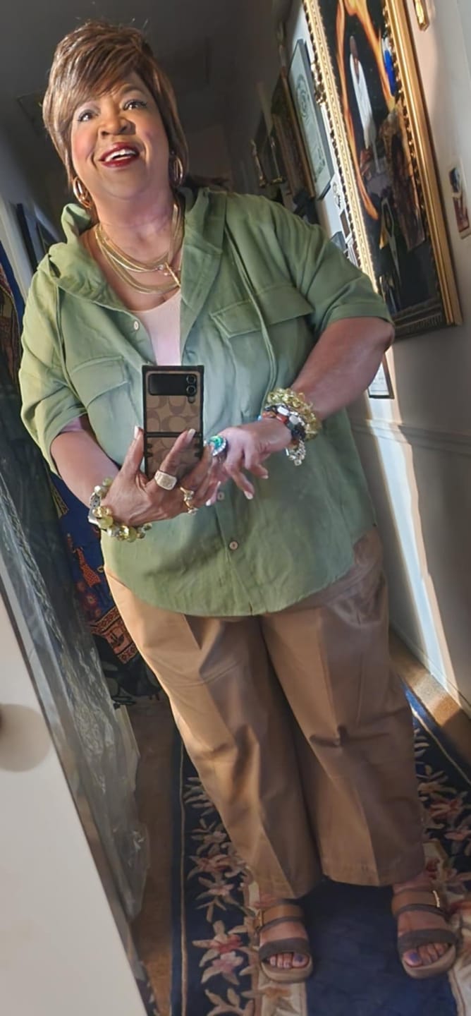 Customer photo review of Plus Size Women Spring Casual Pure Color 100%Cotton Harem Pants