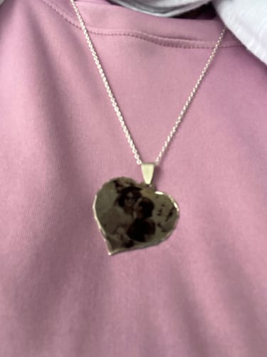 Customer photo review of Heart Shaped Portrait Pendant